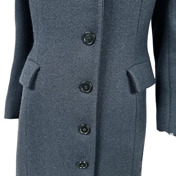 Womens Vintage Brooks Brothers Tailored Long Wool Overcoat Navy - Picture 3 of 10
